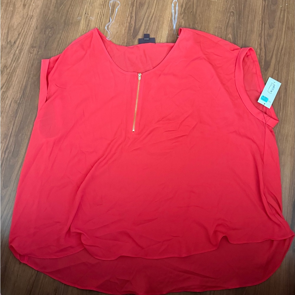 BOLD elements Red Boxy Blouse Relaxed Fit